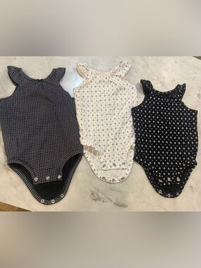 Carter's Baby Sleeveless Bodysuits Trio - White and Black Prints